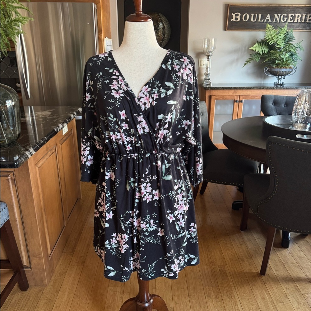 Floral Black Dress